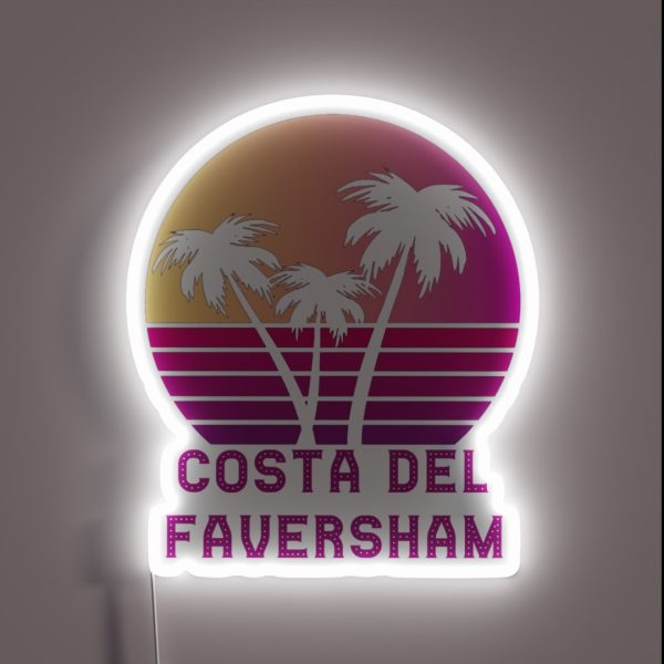 Costa Del Faversham Funny Kent Design RGB Neon Sign