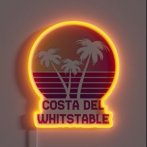 COSTA DEL WHITSTABLE Funny Kent Design RGB Neon Sign