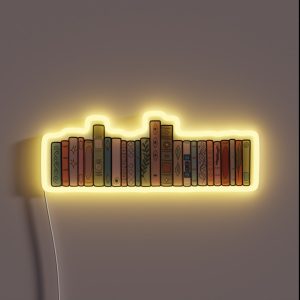 Cottagecore Books On A Shelf RGB Neon Sign Cottagecore Books On A Shelf RGB Neon Sign