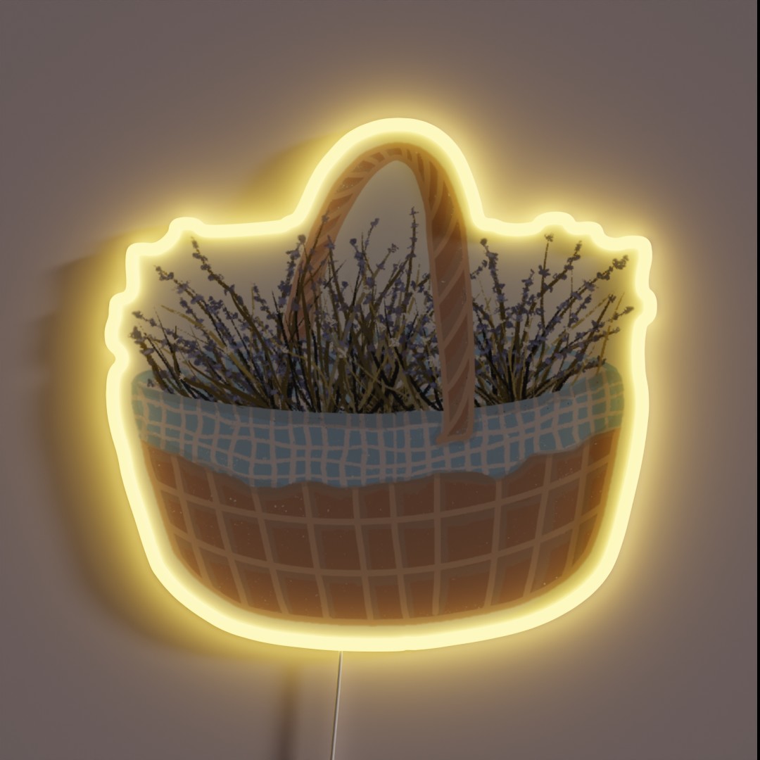 Cottagecore Picnic Basket RGB Neon Sign Cottagecore Picnic Basket RGB Neon Sign