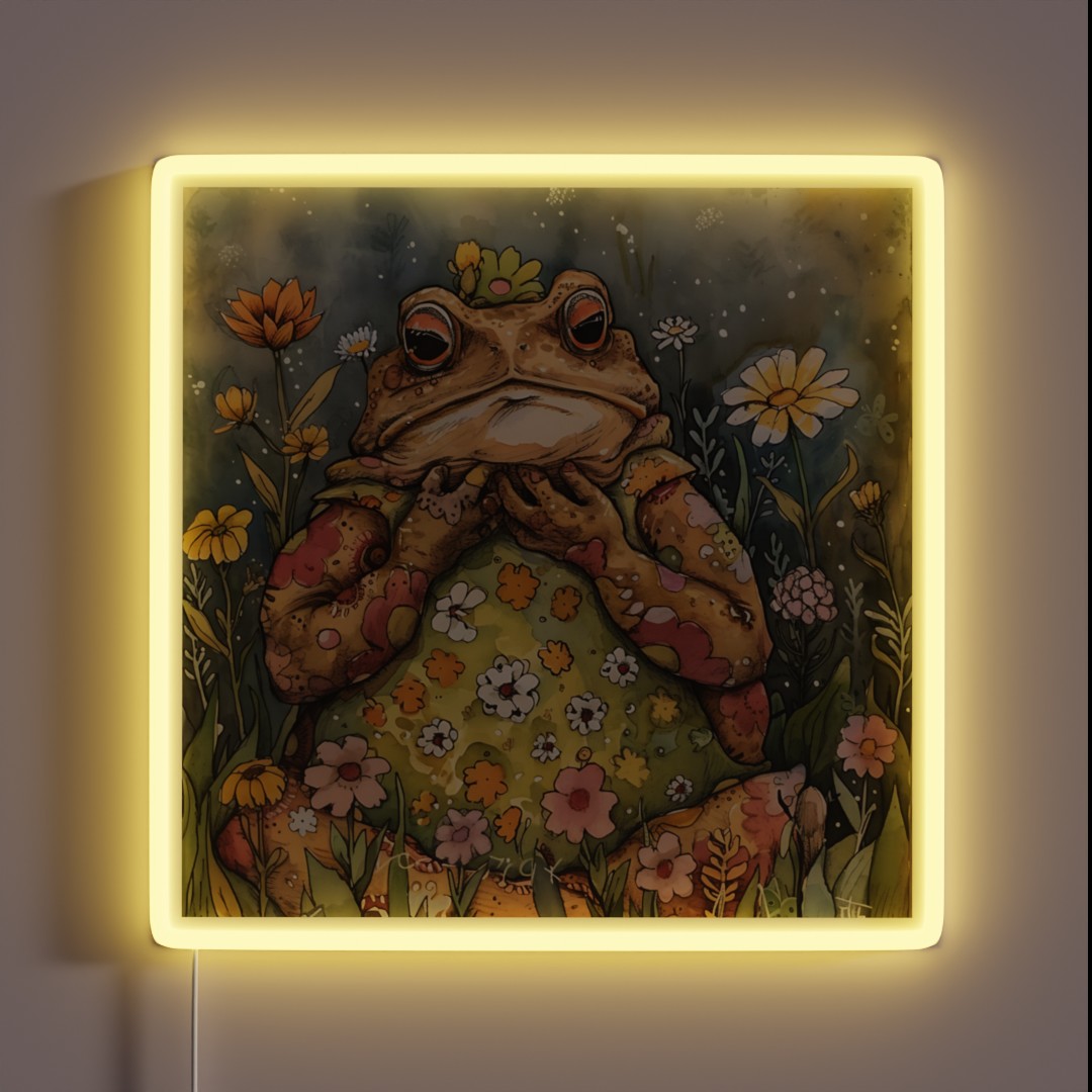 Cottagecore Toad RGB Neon Sign