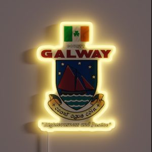 County Galway Ireland Official Crest RGB Neon Sign