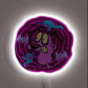 Courage The Cowardly Dog Bats N Ghosts RGB Neon Sign