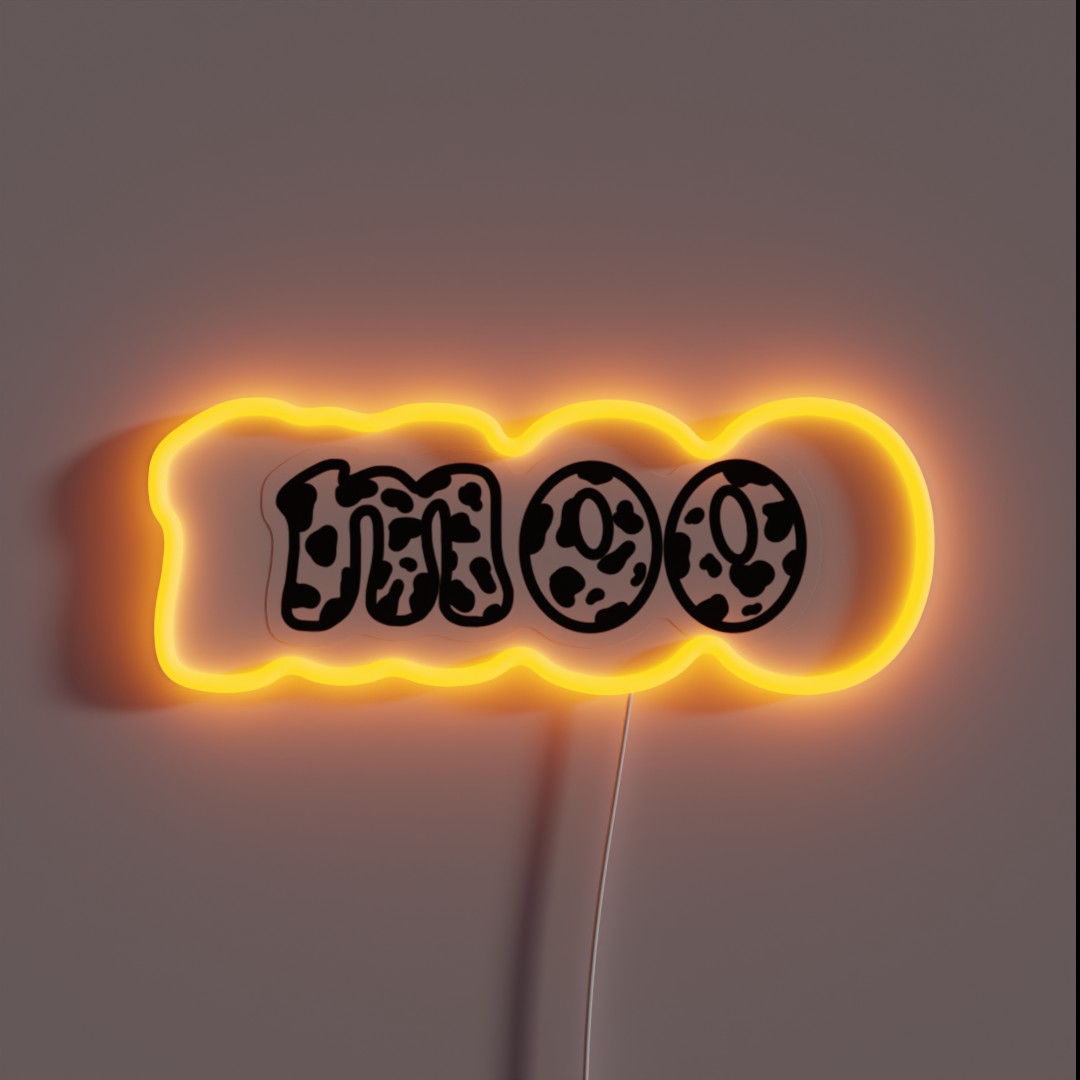 Cow Print Moo Quote RGB Neon Sign Cow Print Moo Quote RGB Neon Sign