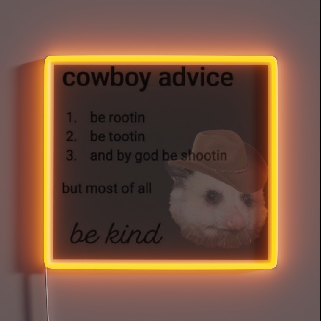 Cowboy Advice RGB Neon Sign Cowboy Advice RGB Neon Sign