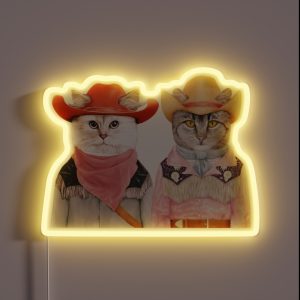 Cowboy Cats RGB Neon Sign