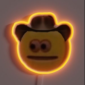 Cowboy Emoji Losing His Mind RGB Neon Sign