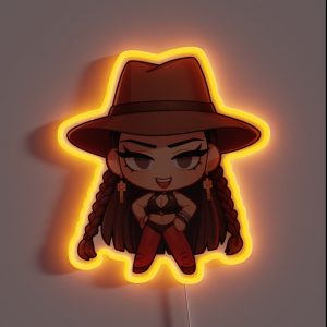 Cowboy Girl Chibi RGB Neon Sign