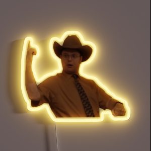 Cowboy Safety Dwight Schrute RGB Neon Sign