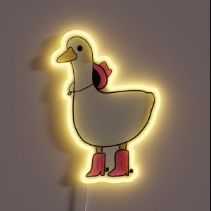 Cowgirl Duck With Pink Boots RGB Neon Sign