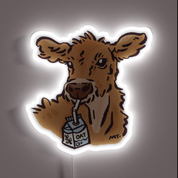 Cows Love Oat Milk RGB Neon Sign