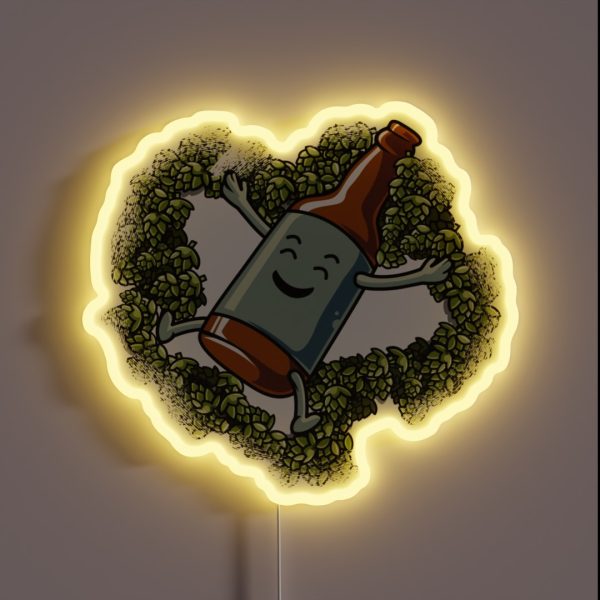 Craft Beer Hops Angel Funny Hobby Brewer RGB Neon Sign