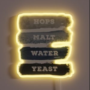 Craft Beer Hops Malt Water Yeast Beer Brewer RGB Neon Sign