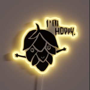 Craft Brewery Pun Happy Hoppy Hops Im Hoppy RGB Neon Sign Craft Brewery Pun Happy Hoppy Hops Im Hoppy RGB Neon Sign