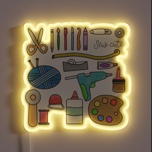 Craft Supply Doodles RGB Neon Sign