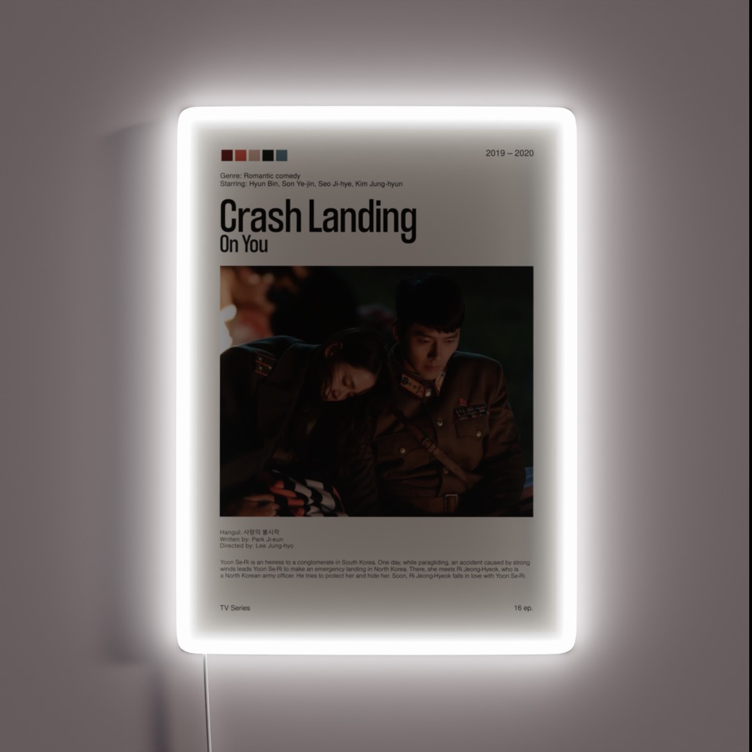 Crash Landing On You Kdrama 2019 2020 RGB Neon Sign Crash Landing On You Kdrama 2019 2020 RGB Neon Sign