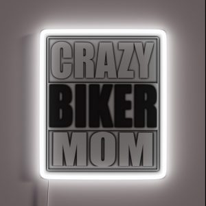 Crazy Biker Mom Funny Gift RGB Neon Sign