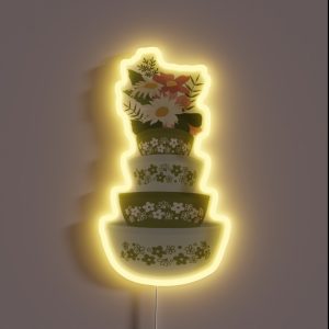 Crazy Daisy Spring Blossom Pyrex Inspired Mixing Bowls RGB Neon Sign