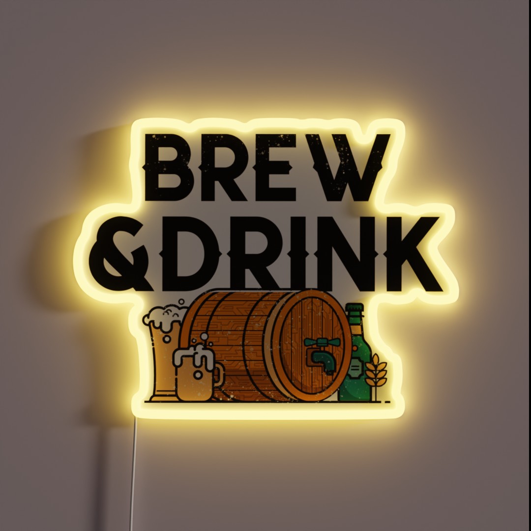 Create And Drink Home Brewing RGB Neon Sign Create And Drink Home Brewing RGB Neon Sign