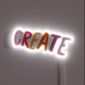 Create Gift For Artists And Art Students Colorful Lettering RGB Neon Sign