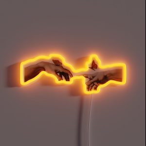 Creation Of Adam Monarch Butterfly Aesthetic RGB Neon Sign