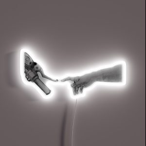 Creation Of Adam Motorcycle Version RGB Neon Sign