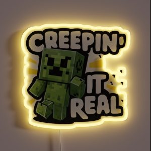 Creeper Minecraft Fan Art Design RGB Neon Sign