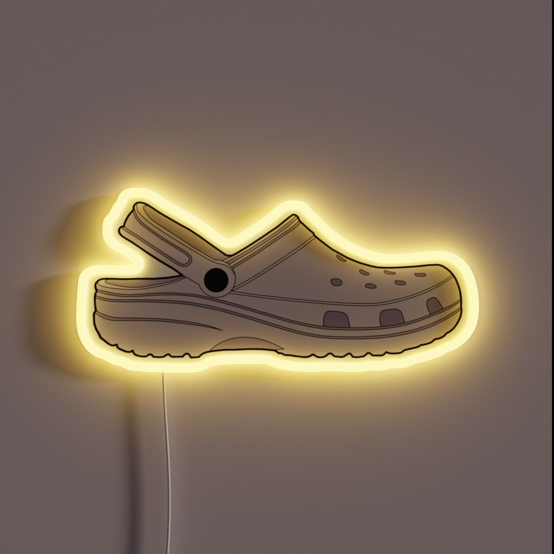Croc Clog Lavender Shoe RGB Neon Sign Croc Clog Lavender Shoe RGB Neon Sign