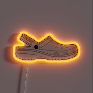 Croc Clog Shoe White RGB Neon Sign