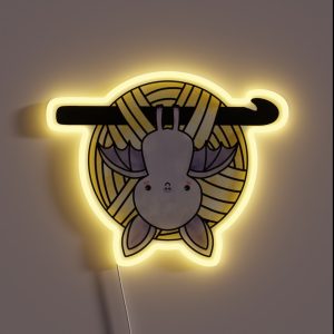 Crochet Hanging Bat RGB Neon Sign