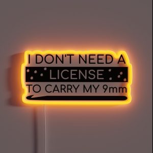 Crochet License To Carry 9mm Funny Quotes Gift RGB Neon Sign Crochet License To Carry 9mm Funny Quotes Gift RGB Neon Sign