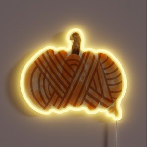 Crochet Yarn Pumpkin RGB Neon Sign
