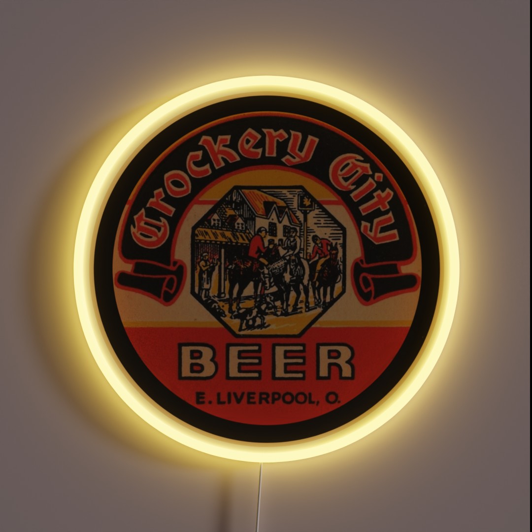 Crockery City Beer East Liverpool Ohio RGB Neon Sign Crockery City Beer East Liverpool Ohio RGB Neon Sign