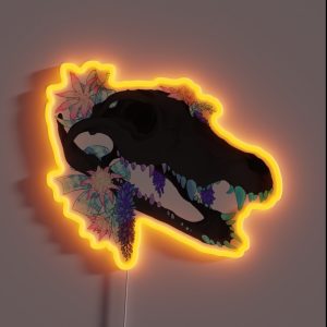 Crocodile Skull Flowers RGB Neon Sign Crocodile Skull Flowers RGB Neon Sign
