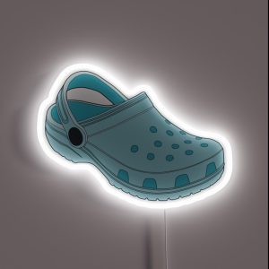 Crocs Shoe Light Blue RGB Neon Sign