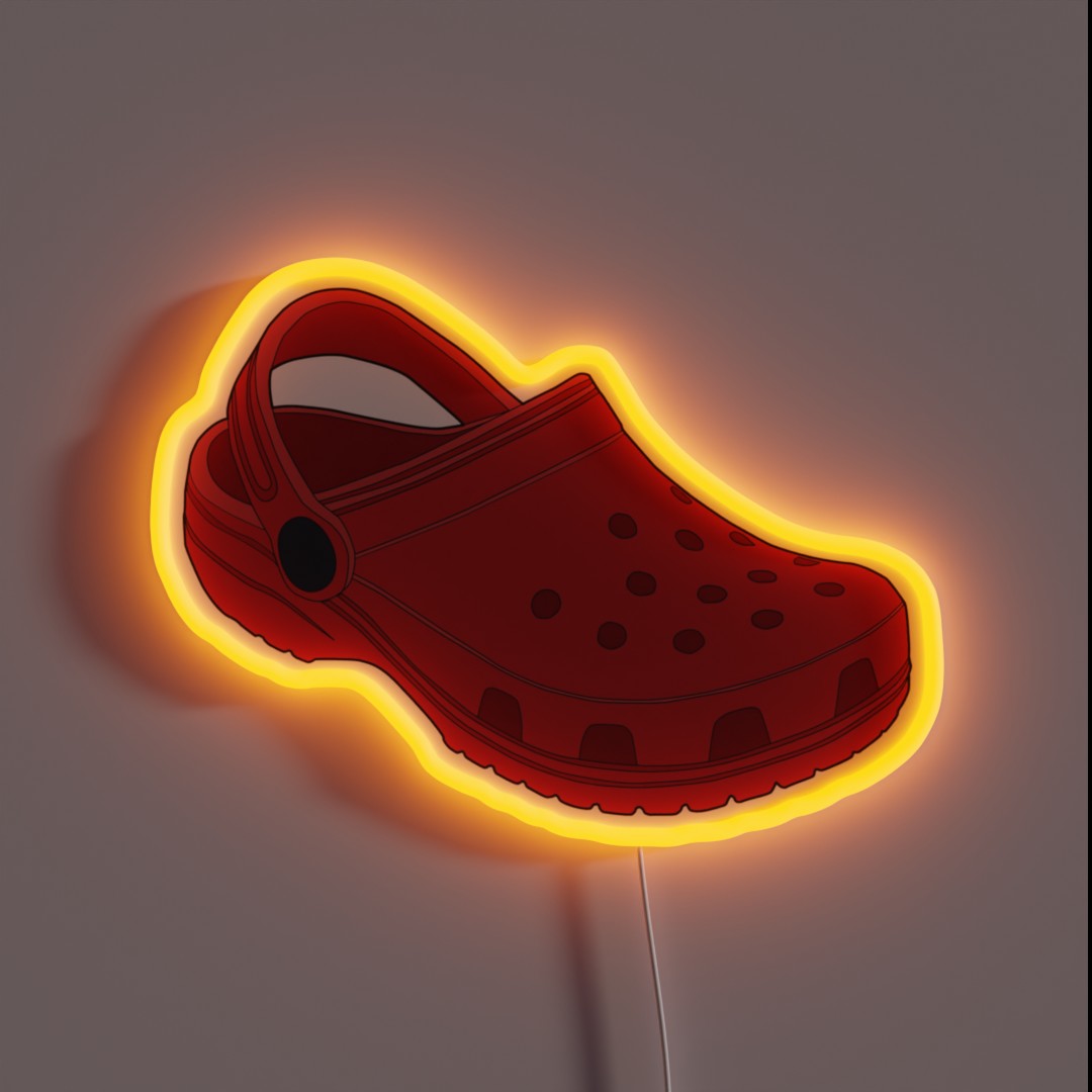 Crocs Shoe Red RGB Neon Sign Crocs Shoe Red RGB Neon Sign