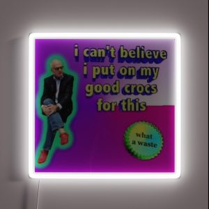 Crocs Text Image Meme RGB Neon Sign