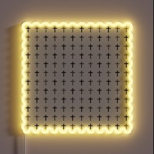 Cross Pattern In Black And White RGB Neon Sign