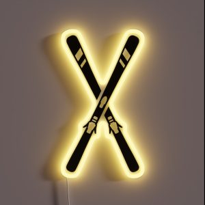 Crossed Ski RGB Neon Sign Crossed Ski RGB Neon Sign