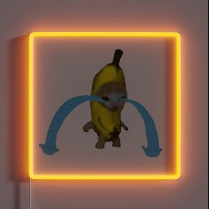 Crying Banana Cat RGB Neon Sign