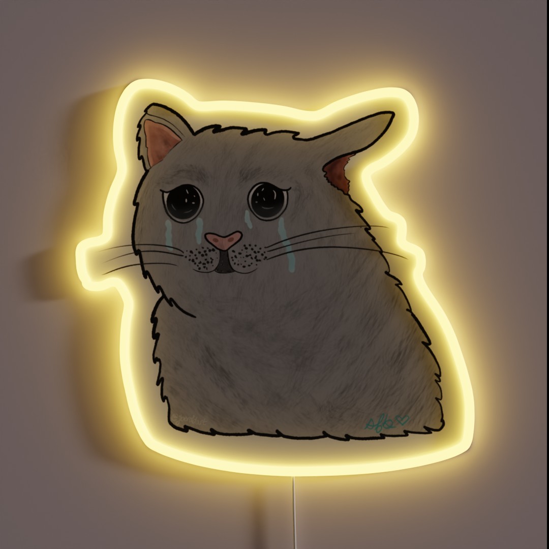 Crying Cat SFB RGB Neon Sign Crying Cat SFB RGB Neon Sign