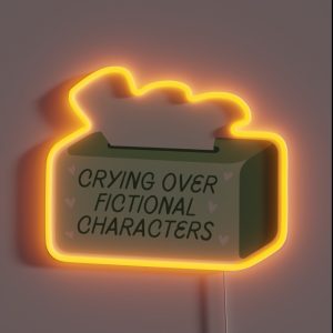 Crying Over Fictional Characters Green Tissue Box RGB Neon Sign