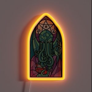 Cthulhu Church Stained Glass Cosmic Horror RGB Neon Sign