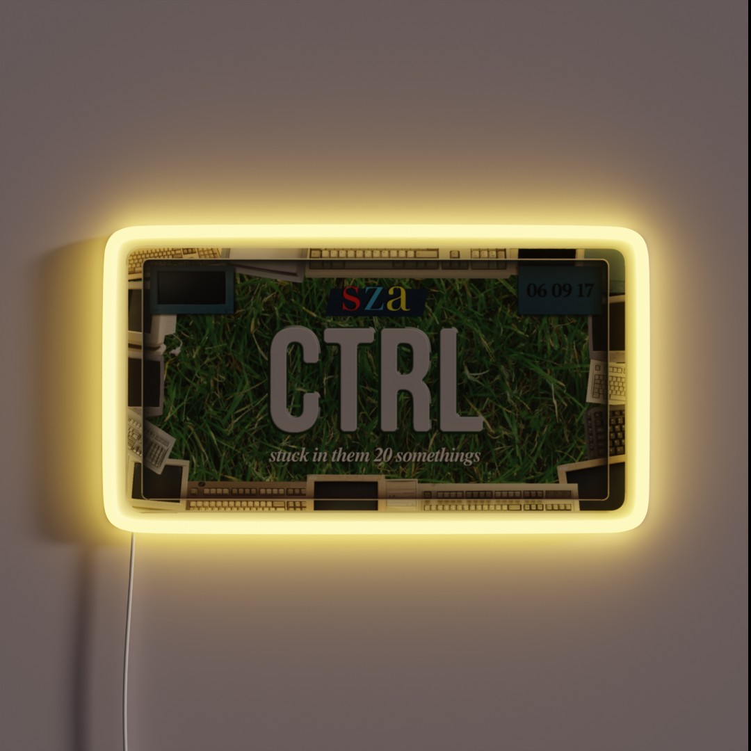 Ctrl Sza License Plate RGB Neon Sign Ctrl Sza License Plate RGB Neon Sign
