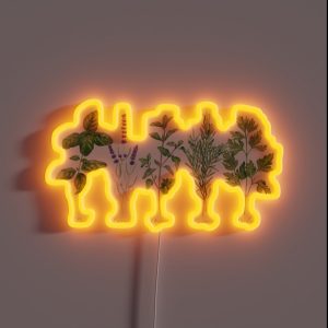 Culinary Herbs Painting RGB Neon Sign