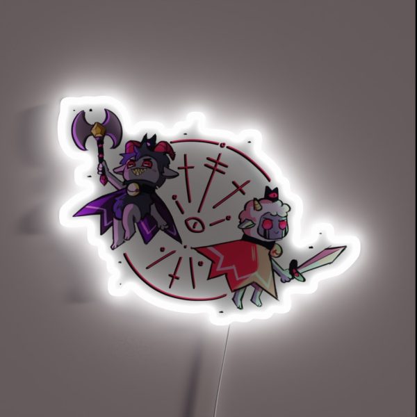 Cult Of The Lamb Goat And Lamb RGB Neon Sign