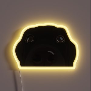 Curious Black Lab Puppy RGB Neon Sign