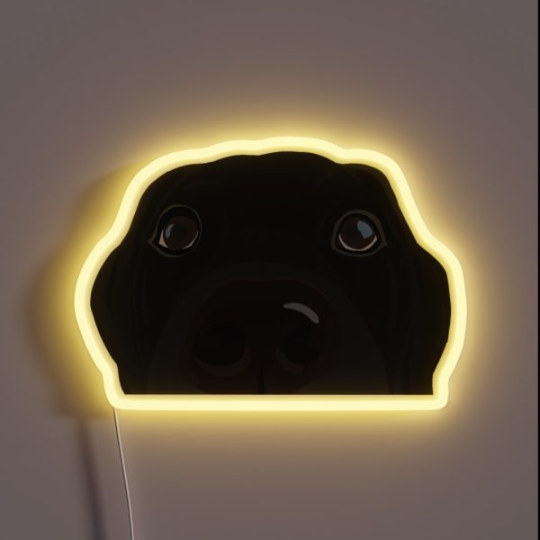 Curious Black Lab Puppy RGB Neon Sign