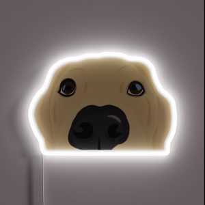 Curious Yellow Labrador Puppy RGB Neon Sign