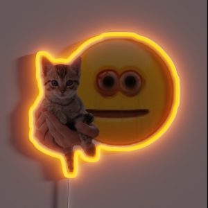 Cursed Emoji With Cat RGB Neon Sign
